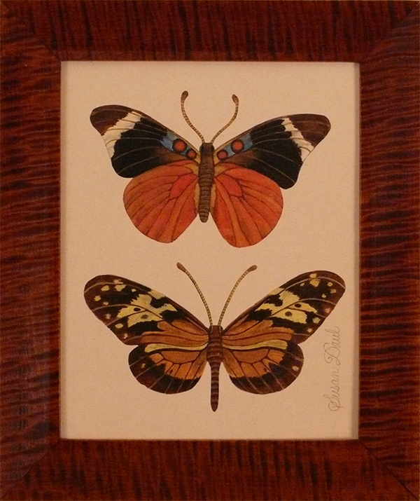 Two Butterflies, Yellow and Brown