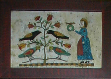 Woman w/ Bird and Wreath